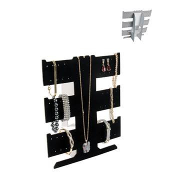 black flocked cardboard easel bracelet and earring display